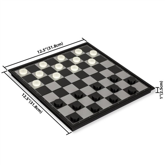 Travel Magnetic Chess and Checkers 2 in 1 Set - Picture 2 of 5